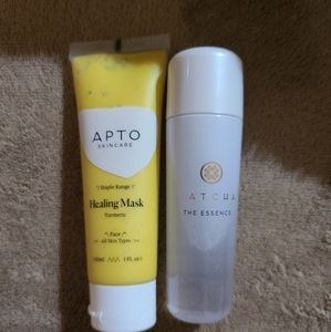 Tatcha  the Essence and Apto Skincare healing mask